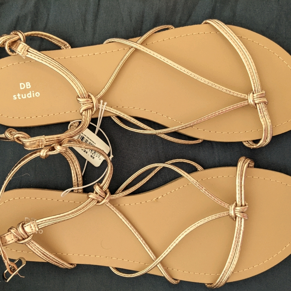 Rose Gold Flat Sandals